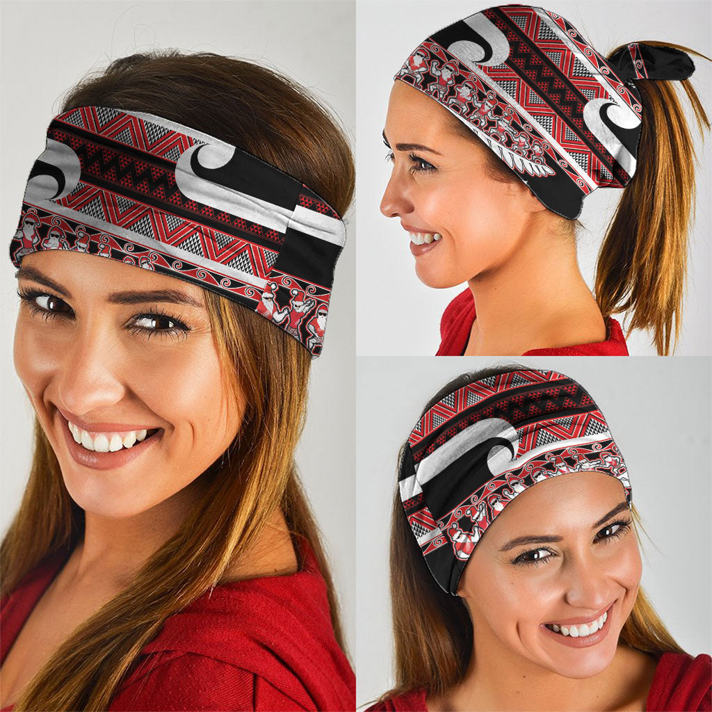 New Zealand Christmas Neck Gaiter Funny Santa Claus Haka Dance with Tukutuku LT03 - Polynesian Pride
