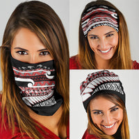 New Zealand Christmas Neck Gaiter Funny Santa Claus Haka Dance with Tukutuku LT03 - Polynesian Pride