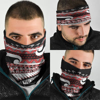 New Zealand Christmas Neck Gaiter Funny Santa Claus Haka Dance with Tukutuku LT03 - Polynesian Pride