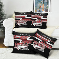 New Zealand Christmas Pillow Cover Funny Santa Claus Haka Dance with Tukutuku LT03 - Polynesian Pride