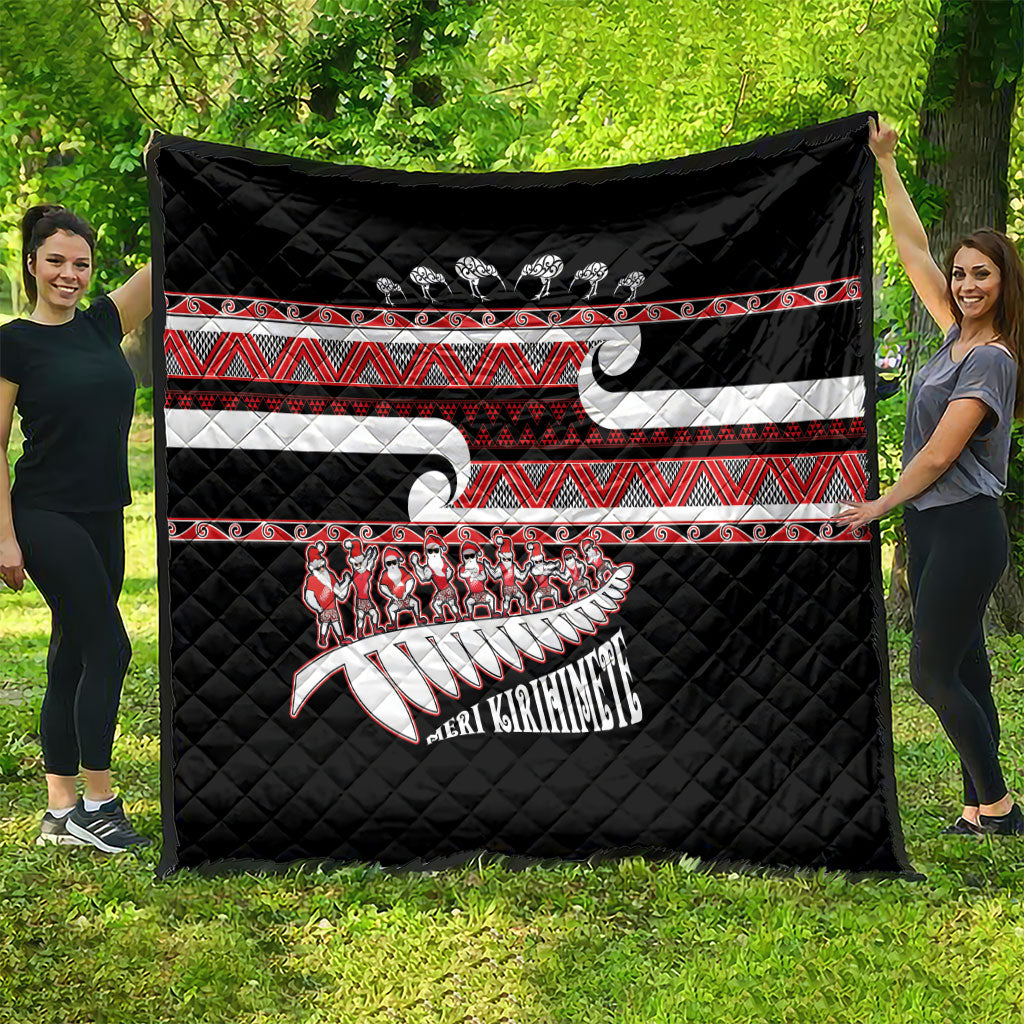 New Zealand Christmas Quilt Funny Santa Claus Haka Dance with Tukutuku LT03 - Polynesian Pride