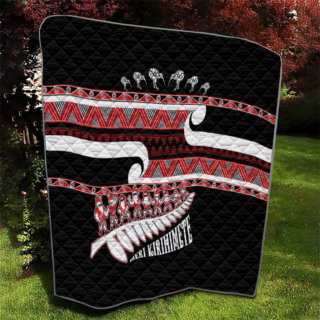 New Zealand Christmas Quilt Funny Santa Claus Haka Dance with Tukutuku LT03 - Polynesian Pride