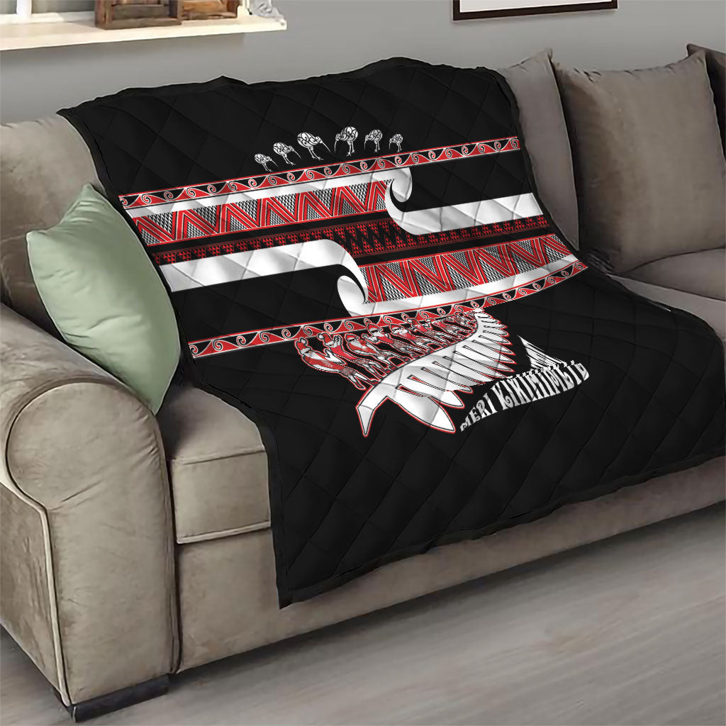 New Zealand Christmas Quilt Funny Santa Claus Haka Dance with Tukutuku LT03 - Polynesian Pride