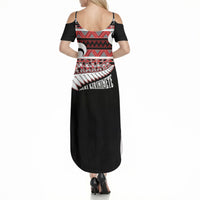 New Zealand Christmas Summer Maxi Dress Funny Santa Claus Haka Dance with Tukutuku LT03 - Polynesian Pride