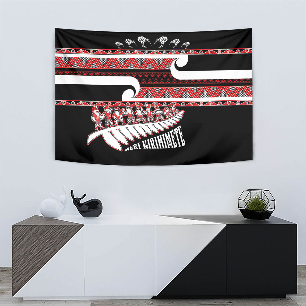 New Zealand Christmas Tapestry Funny Santa Claus Haka Dance with Tukutuku LT03 - Polynesian Pride