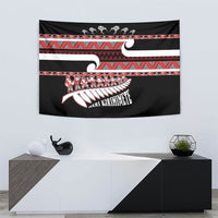 New Zealand Christmas Tapestry Funny Santa Claus Haka Dance with Tukutuku LT03 - Polynesian Pride