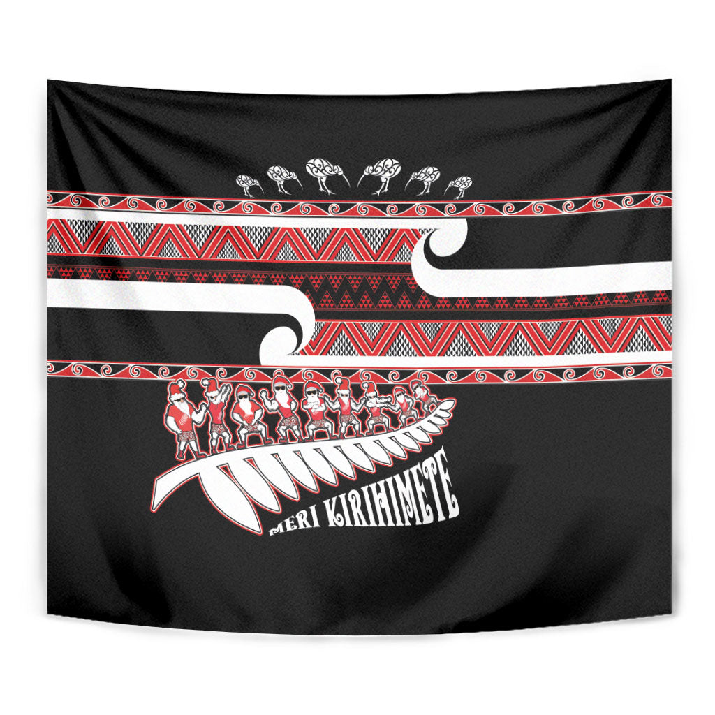 New Zealand Christmas Tapestry Funny Santa Claus Haka Dance with Tukutuku LT03 - Polynesian Pride