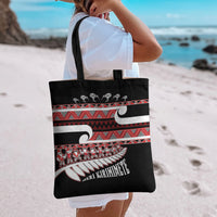 New Zealand Christmas Tote Bag Funny Santa Claus Haka Dance with Tukutuku LT03 - Polynesian Pride