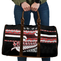 New Zealand Christmas Travel Bag Funny Santa Claus Haka Dance with Tukutuku LT03 Multicolor - Polynesian Pride