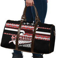 New Zealand Christmas Travel Bag Funny Santa Claus Haka Dance with Tukutuku LT03 - Polynesian Pride