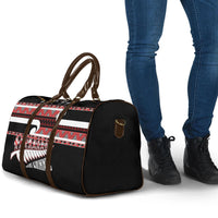 New Zealand Christmas Travel Bag Funny Santa Claus Haka Dance with Tukutuku LT03 - Polynesian Pride
