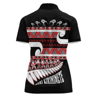 New Zealand Christmas Women Polo Shirt Funny Santa Claus Haka Dance with Tukutuku