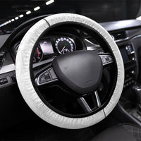 Hawaii DNA Kakau Tattoo Steering Wheel Cover with Plumeria and Hibiscus Tropical Plants White Color LT03 Universal Fit White - Polynesian Pride