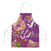 Hawaiian and Japanese Culture Together Apron Kakau Tribal Pattern and Irezumi Art Purple Color LT03 Purple - Polynesian Pride