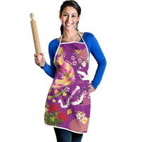 Hawaiian and Japanese Culture Together Apron Kakau Tribal Pattern and Irezumi Art Purple Color LT03 - Polynesian Pride