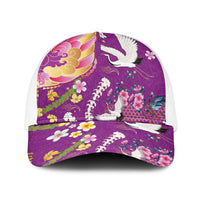 Hawaiian and Japanese Culture Together Baseball Net Cap Kakau Tribal Pattern and Irezumi Art Purple Color LT03 One Size White Purple - Polynesian Pride