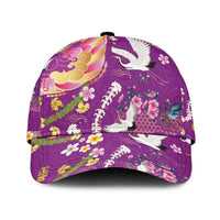 Hawaiian and Japanese Culture Together Classic Cap Kakau Tribal Pattern and Irezumi Art Purple Color LT03 Universal Fit Purple - Polynesian Pride