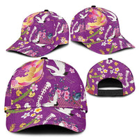 Hawaiian and Japanese Culture Together Classic Cap Kakau Tribal Pattern and Irezumi Art Purple Color LT03 - Polynesian Pride