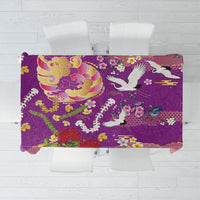Hawaiian and Japanese Culture Together Tablecloth Kakau Tribal Pattern and Irezumi Art Purple Color LT03 Purple - Polynesian Pride