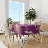 Hawaiian and Japanese Culture Together Tablecloth Kakau Tribal Pattern and Irezumi Art Purple Color LT03 - Polynesian Pride
