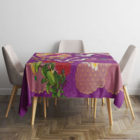 Hawaiian and Japanese Culture Together Tablecloth Kakau Tribal Pattern and Irezumi Art Purple Color LT03 - Polynesian Pride