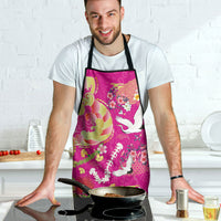 Hawaiian and Japanese Culture Together Apron Kakau Tribal Pattern and Irezumi Art Pink Color LT03 - Polynesian Pride