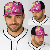 Hawaiian and Japanese Culture Together Baseball Net Cap Kakau Tribal Pattern and Irezumi Art Pink Color LT03 - Polynesian Pride