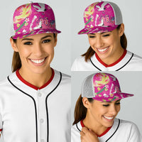 Hawaiian and Japanese Culture Together Baseball Net Cap Kakau Tribal Pattern and Irezumi Art Pink Color LT03 - Polynesian Pride
