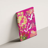 Hawaiian and Japanese Culture Together Canvas Wall Art Kakau Tribal Pattern and Irezumi Art Pink Color LT03 - Polynesian Pride