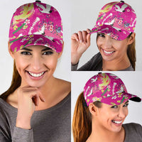 Hawaiian and Japanese Culture Together Classic Cap Kakau Tribal Pattern and Irezumi Art Pink Color LT03 - Polynesian Pride
