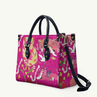 Hawaiian and Japanese Culture Together Leather Bag Kakau Tribal Pattern and Irezumi Art Pink Color LT03 Pink - Polynesian Pride