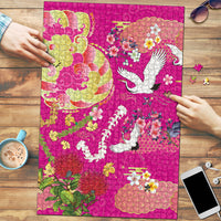 Hawaiian and Japanese Culture Together Puzzle Kakau Tribal Pattern and Irezumi Art Pink Color LT03 Pink - Polynesian Pride