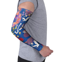 Hawaiian and Japanese Culture Together Arm Sleeves Kakau Tribal Pattern and Irezumi Art Blue Color LT03 - Polynesian Pride