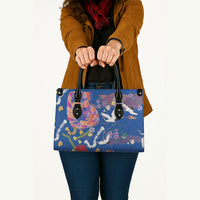 Hawaiian and Japanese Culture Together Leather Bag Kakau Tribal Pattern and Irezumi Art Blue Color LT03 - Polynesian Pride