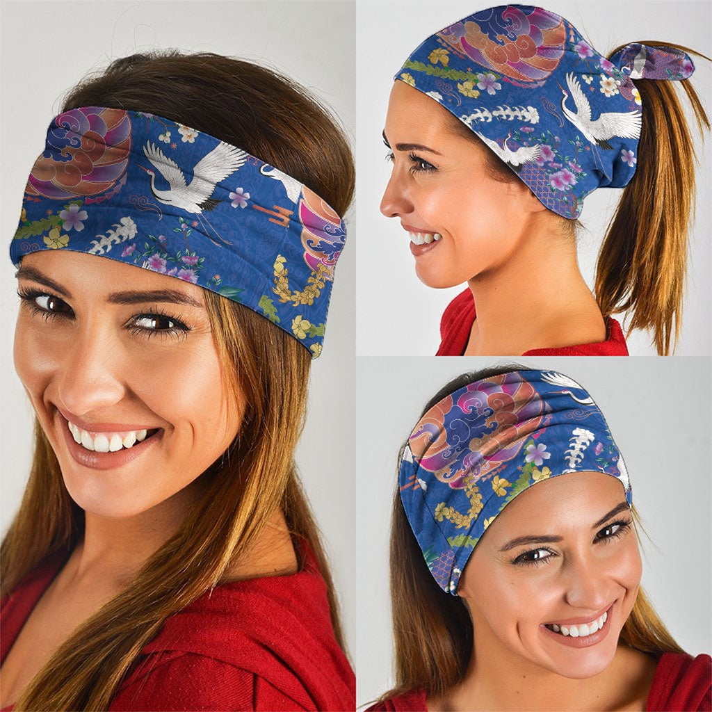 Hawaiian and Japanese Culture Together Neck Gaiter Kakau Tribal Pattern and Irezumi Art Blue Color LT03 - Polynesian Pride