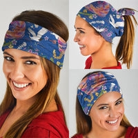 Hawaiian and Japanese Culture Together Neck Gaiter Kakau Tribal Pattern and Irezumi Art Blue Color LT03 - Polynesian Pride