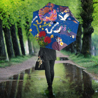 Hawaiian and Japanese Culture Together Umbrella Kakau Tribal Pattern and Irezumi Art Blue Color LT03 - Polynesian Pride