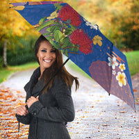 Hawaiian and Japanese Culture Together Umbrella Kakau Tribal Pattern and Irezumi Art Blue Color LT03 - Polynesian Pride
