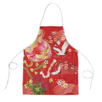 Hawaiian and Japanese Culture Together Apron Kakau Tribal Pattern and Irezumi Art Red Color LT03 Red - Polynesian Pride