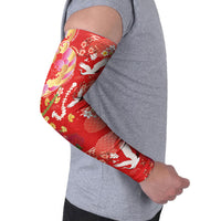 Hawaiian and Japanese Culture Together Arm Sleeves Kakau Tribal Pattern and Irezumi Art Red Color LT03 - Polynesian Pride