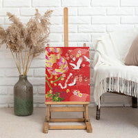 Hawaiian and Japanese Culture Together Canvas Wall Art Kakau Tribal Pattern and Irezumi Art Red Color LT03 - Polynesian Pride