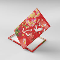 Hawaiian and Japanese Culture Together Canvas Wall Art Kakau Tribal Pattern and Irezumi Art Red Color LT03 With Frame Red - Polynesian Pride