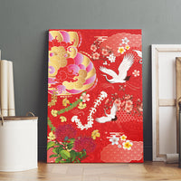 Hawaiian and Japanese Culture Together Canvas Wall Art Kakau Tribal Pattern and Irezumi Art Red Color LT03 - Polynesian Pride