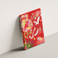 Hawaiian and Japanese Culture Together Canvas Wall Art Kakau Tribal Pattern and Irezumi Art Red Color LT03 - Polynesian Pride