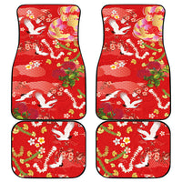 Hawaiian and Japanese Culture Together Car Mats Kakau Tribal Pattern and Irezumi Art Red Color LT03 - Polynesian Pride