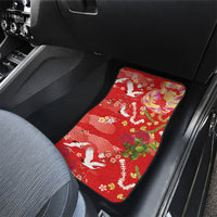 Hawaiian and Japanese Culture Together Car Mats Kakau Tribal Pattern and Irezumi Art Red Color LT03 - Polynesian Pride
