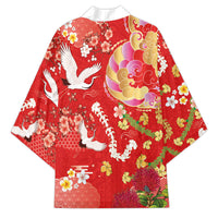 Hawaiian and Japanese Culture Together Kimono Kakau Tribal Pattern and Irezumi Art Red Color
