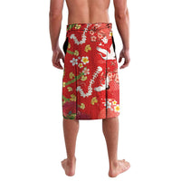 Hawaiian and Japanese Culture Together Lavalava Kakau Tribal Pattern and Irezumi Art Red Color LT03 - Polynesian Pride