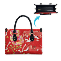 Hawaiian and Japanese Culture Together Leather Bag Kakau Tribal Pattern and Irezumi Art Red Color LT03 - Polynesian Pride