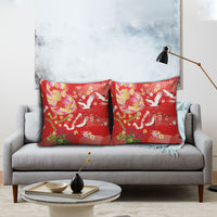 Hawaiian and Japanese Culture Together Pillow Cover Kakau Tribal Pattern and Irezumi Art Red Color LT03 - Polynesian Pride